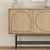 Joji Megapap melamine console in sapphire oak - silky black color 186,8x40x77,6cm.