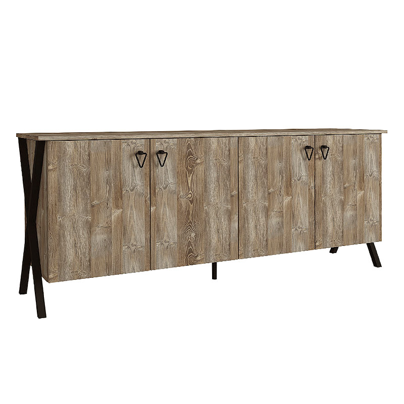 Loukia Megapap melamine buffet in vintage patik color 180x44,8x76,8cm.