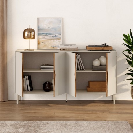 Marquise  Megapap melamine concole in sandstone color 150x40x78.5cm.