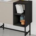 Mona Megapap melamine console in sandstone - black wood color 81x40x80cm.