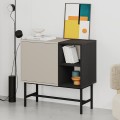 Mona Megapap melamine console in sandstone - black wood color 81x40x80cm.