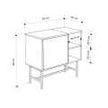 Mona Megapap melamine console in sandstone - black wood color 81x40x80cm.