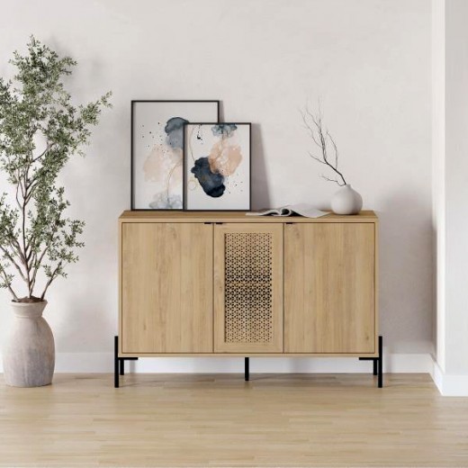 Μπουφές Naive Megapap χρώμα sapphire oak 126x40x80εκ. Μπουφές Naive Megapap χρώμα sapphire oak 126x40x80εκ.
