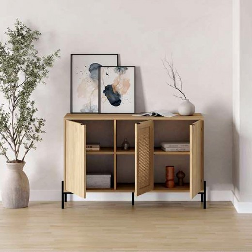 Μπουφές Naive Megapap χρώμα sapphire oak 126x40x80εκ. Μπουφές Naive Megapap χρώμα sapphire oak 126x40x80εκ.
