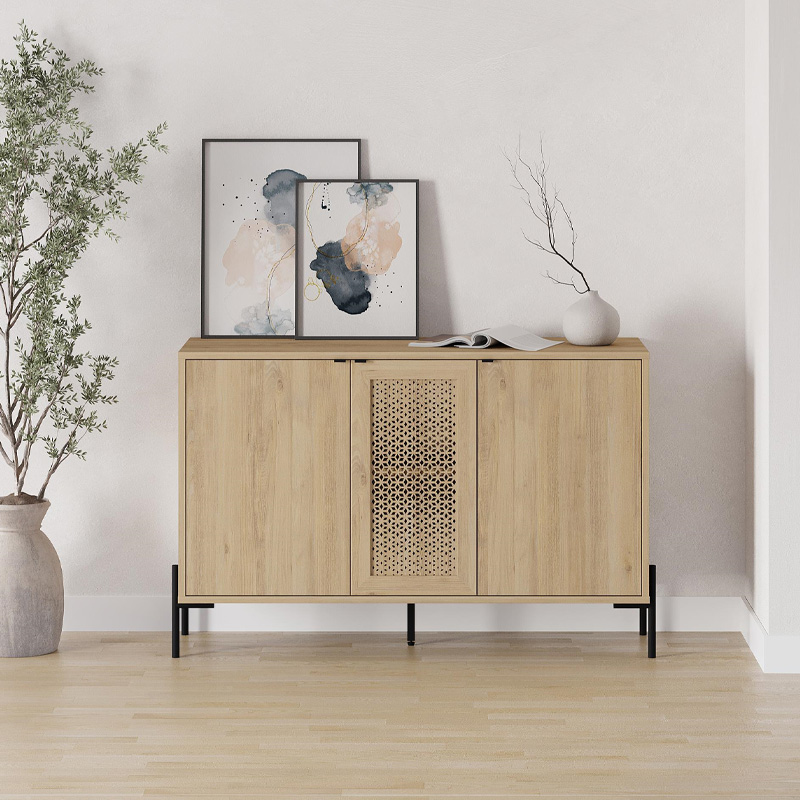 Naive Megapap melamine sideboard in sapphire oak color 126x40x80cm.