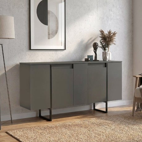 Orontes Megapap melamine console in anthracite color 160x35.2x80cm.
