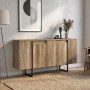 Orontes Megapap melamine console in walnut color 160x35.2x80cm.