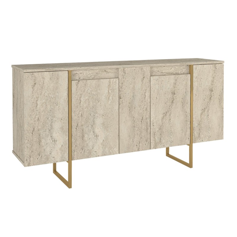 Orontes Megapap melamine console in travertine - gold color 160x35.2x80cm.