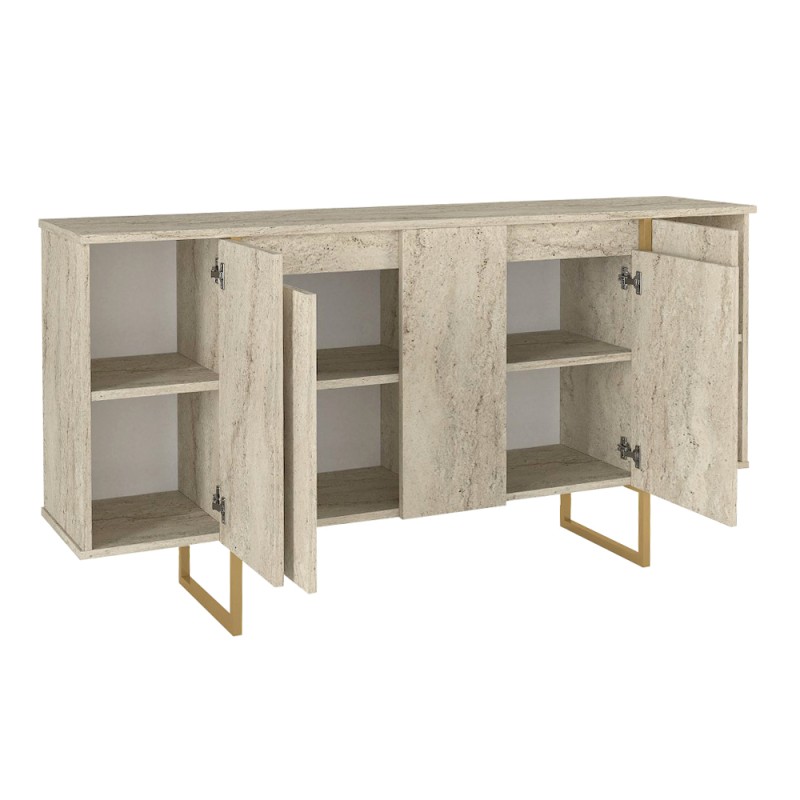 Orontes Megapap melamine console in travertine - gold color 160x35.2x80cm.
