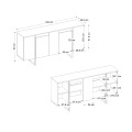 Orontes Megapap melamine console in travertine - gold color 160x35.2x80cm.
