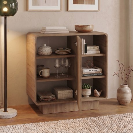 Rovel Megapap melamine console in sepet oak color 80.3x39x80.4cm.