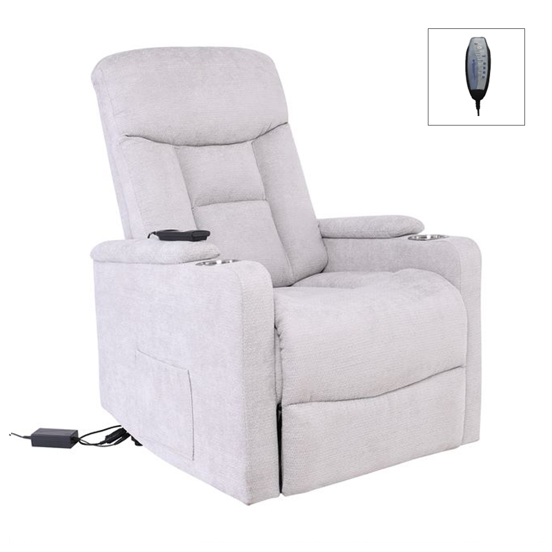 NANCY Lift-Relax Armchair, Fabric Light Grey (Electric Lift & Tilt)