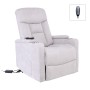 Πολυθρόνα lift - relax Nancy ύφασμα χρώμα ανοιχτό γκρι 77x94x109εκ.