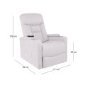 NANCY Lift-Relax Armchair, Fabric Light Grey (Electric Lift & Tilt)