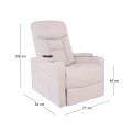 NANCY Lift-Relax Armchair, Fabric Beige (Electric Lift & Tilt)