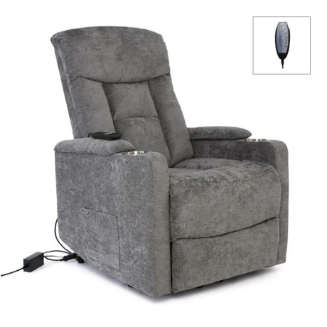 NANCY Lift-Relax Armchair, Fabric Dark Grey (Electric Lift & Tilt)