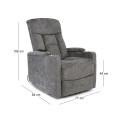 NANCY Lift-Relax Armchair, Fabric Dark Grey (Electric Lift & Tilt)