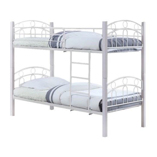 NORTON Double Deck Bed 90x190 Metal White/Wood White