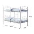 NORTON Double Deck Bed 90x190 Metal White/Wood White