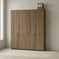 Venturo Megapap melamine office bookcase with doors in athracite - walnut color 160x40x200cm.