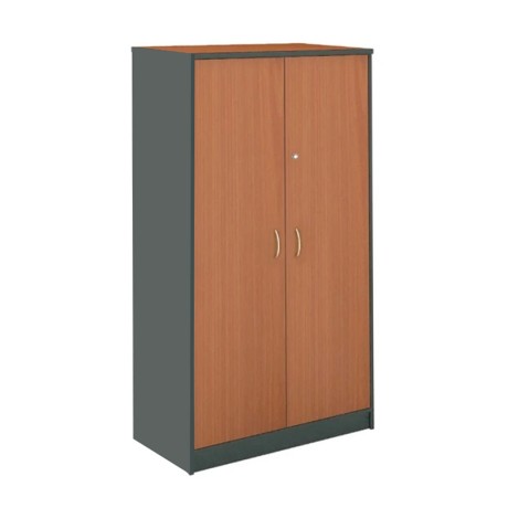 Two-leaf office wardrobe by melamine in cherry - dark grey color 80x40x172cm.