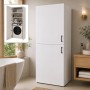 Miles Megapap melamine bathroom - laundry machine cabinet in white color 70x70x180cm.
