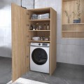 Miles Megapap melamine bathroom - laundry machine cabinet in sapphire oak color 70x70x180cm.