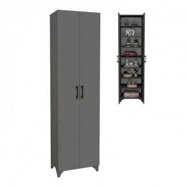 Lilly Megapap melamine wardrobe - shoe rack in anthracite color 49x32x178cm