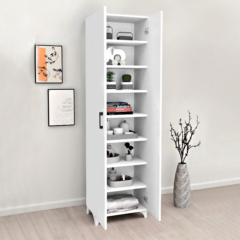 Lilly Megapap melamine wardrobe - shoe rack in white color 49x32x178cm