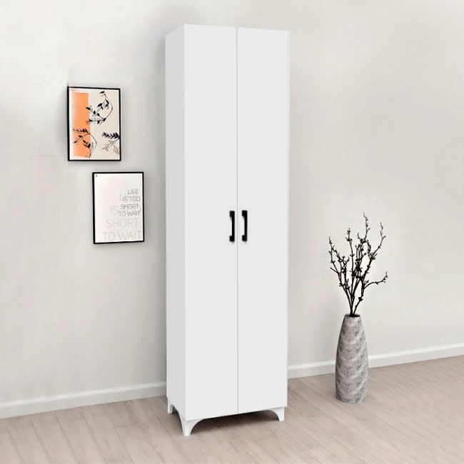 Ντουλάπα - Παπουτσοθήκη μελαμίνης Lilly Megapap χρώμα λευκό 49x32x178εκ.