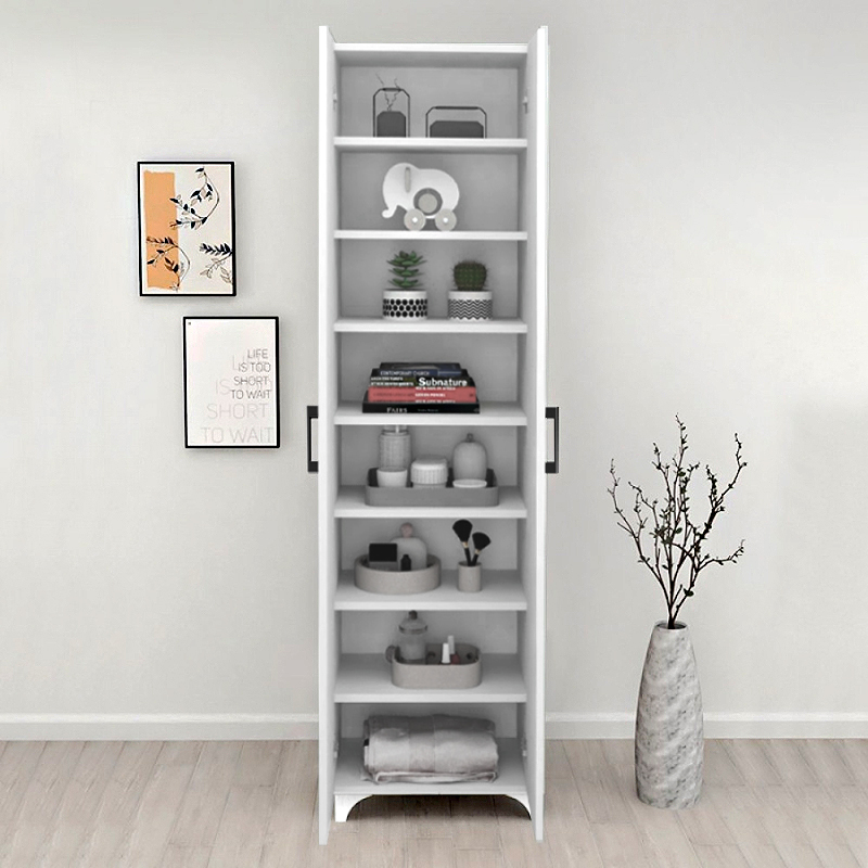 Lilly Megapap melamine wardrobe - shoe rack in white color 49x32x178cm