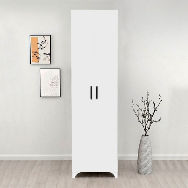 Ντουλάπα - Παπουτσοθήκη μελαμίνης Lilly Megapap χρώμα λευκό 49x32x178εκ.