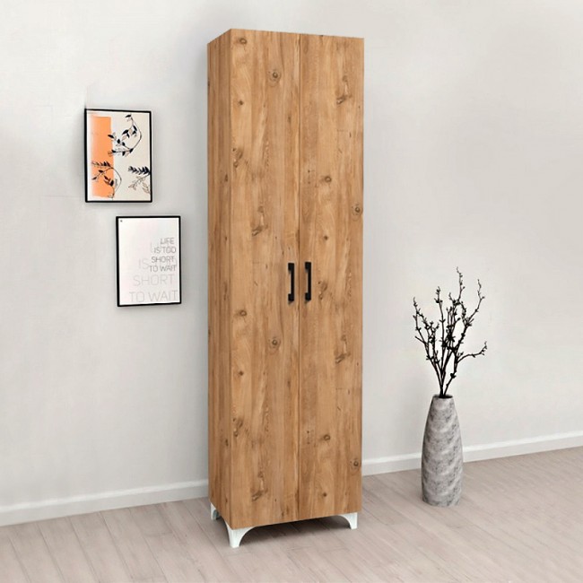 Ντουλάπα - Παπουτσοθήκη μελαμίνης Lilly Megapap χρώμα pine oak 49x32x178εκ.