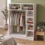 Dual Megapap melamine open wardrobe - hall stand in white color 120x40.3x150cm.