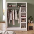 Dual Megapap melamine open wardrobe - hall stand in white color 120x40.3x150cm.