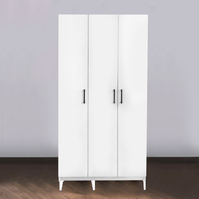 Ντουλάπα ρούχων Dacota Megapap μελαμίνης τρίφυλλη χρώμα λευκό 90x47x180εκ. Ντουλάπα ρούχων Dacota Megapap μελαμίνης τρίφυλλη χρώμα λευκό 90x47x180εκ.
