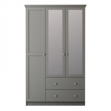 Emily Megapap 3 doors wardrobe with mirror  in anthracite color 105x50x210cm.