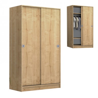 Misra Megapap two-doors sliding melamine wardrobe oak color 94x52x182cm.
