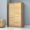 Ντουλάπα ρούχων Misra Megapap δίφυλλη συρόμενη χρώμα φυσικό οξιάς 94x52x182εκ.