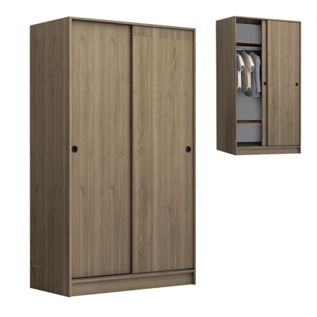 Misra Megapap two-doors sliding melamine wardrobe walnut color 94x52x182cm.