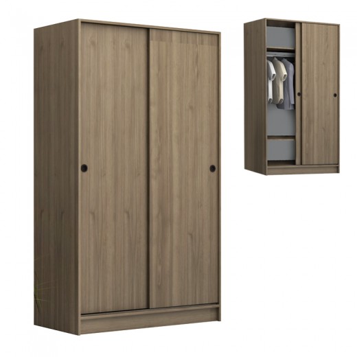 Ντουλάπα ρούχων Misra Megapap δίφυλλη συρόμενη χρώμα καρυδί 94x52x182εκ. Ντουλάπα ρούχων Misra Megapap δίφυλλη συρόμενη χρώμα καρυδί 94x52x182εκ.