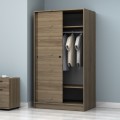 Misra Megapap two-doors sliding melamine wardrobe walnut color 94x52x182cm.