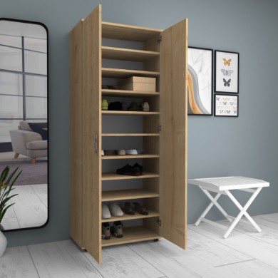 Eric Megapap melamine wardrobe - shoe rack oak color 76x36x187cm.