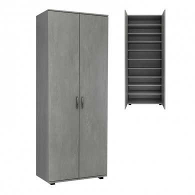 Eric Megapap melamine wardrobe - shoe rack concrete grey color 76x36x187cm.