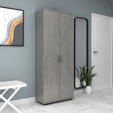 Eric Megapap melamine wardrobe - shoe rack concrete grey color 76x36x187cm.