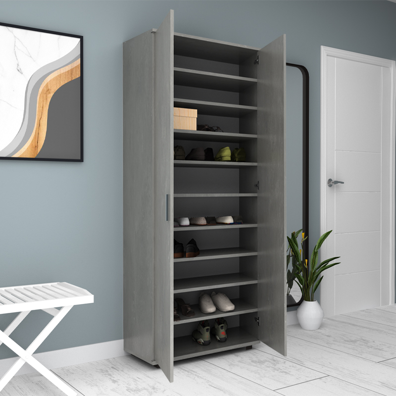 Eric Megapap melamine wardrobe - shoe rack concrete grey color 76x36x187cm.