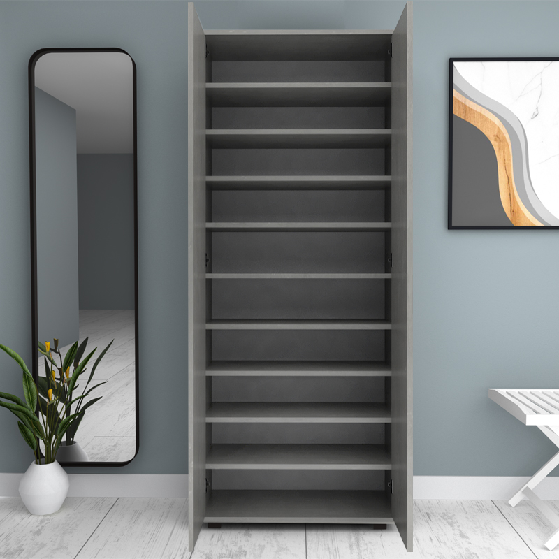 Eric Megapap melamine wardrobe - shoe rack concrete grey color 76x36x187cm.