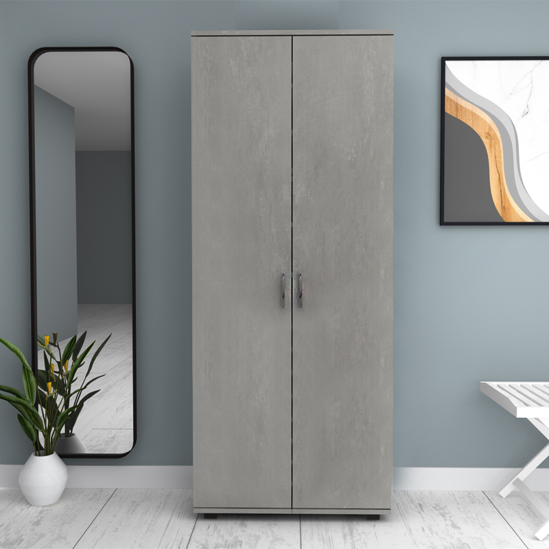 Eric Megapap melamine wardrobe - shoe rack concrete grey color 76x36x187cm.
