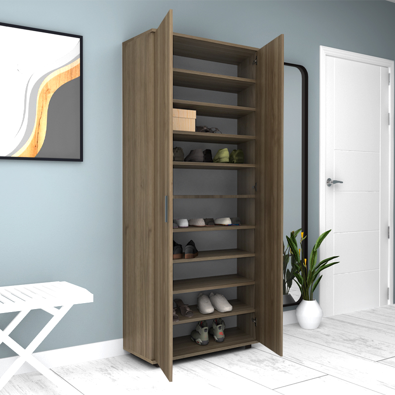 Eric Megapap melamine wardrobe - shoe rack walnut color 76x36x187cm.