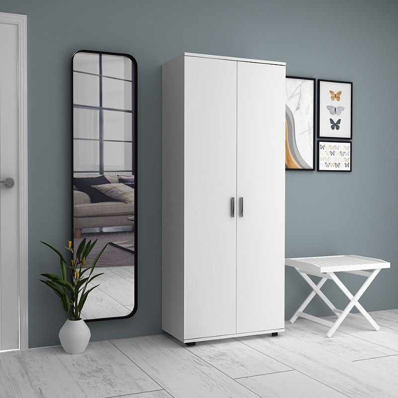 Eric Megapap melamine wardrobe - shoe rack white color 76x36x187cm.